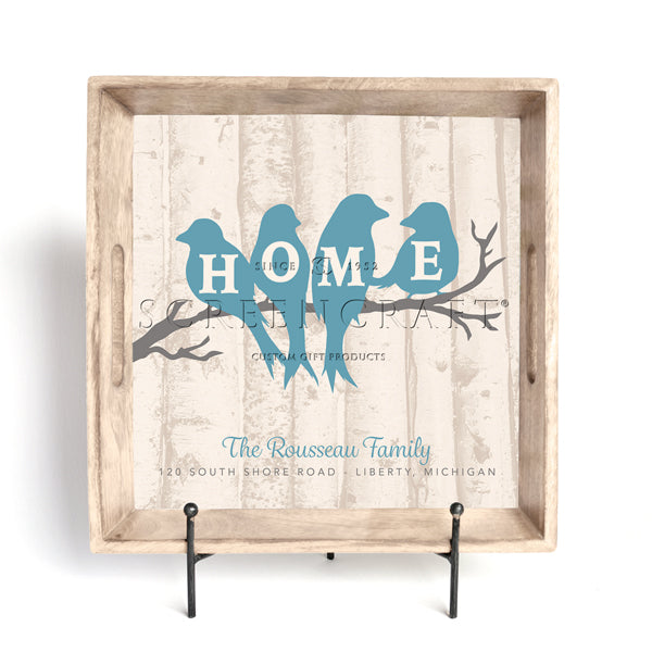 Personalized Serving Tray - Home Birds