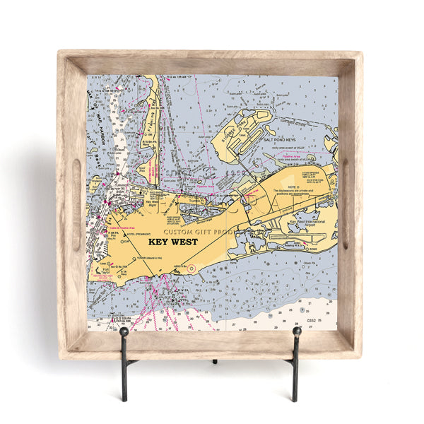 Personalized Nautical Chart Serving Tray