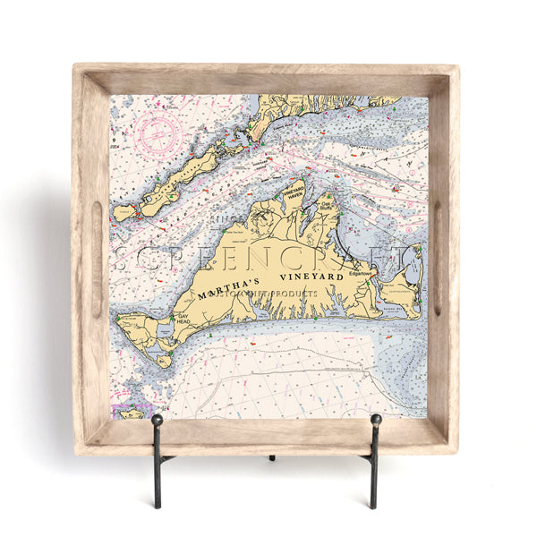 Personalized Nautical Chart Serving Tray