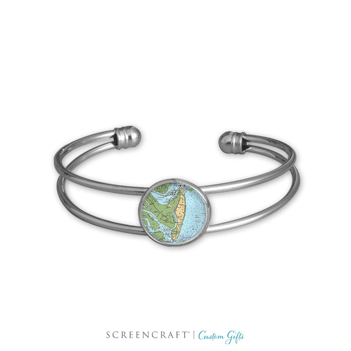 Nautical Chart Cuff-style Bracelet