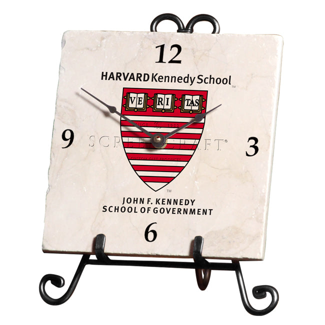 Harvard University Kennedy School Marble Desk Clock