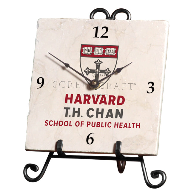 Harvard University Chan School of Public Health Marble Desk Clock