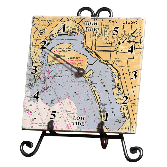 Personalized Nautical Chart Tide Clock