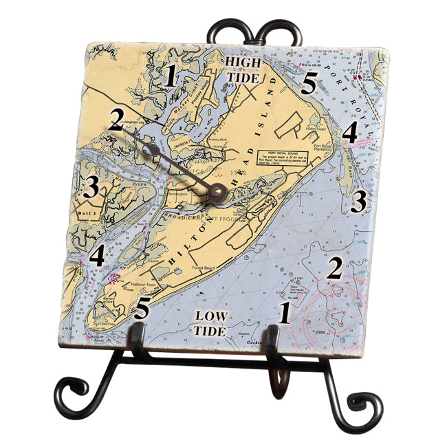 Personalized Nautical Chart Tide Clock