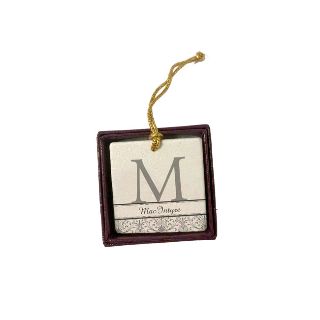 Personalized Monogram Marble Ornament
