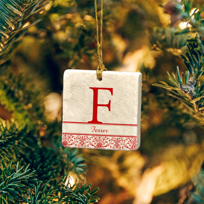 Personalized Monogram Marble Ornament