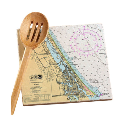 Daytona Beach to Ponce De Leon Inlet, FL - Marble Trivet