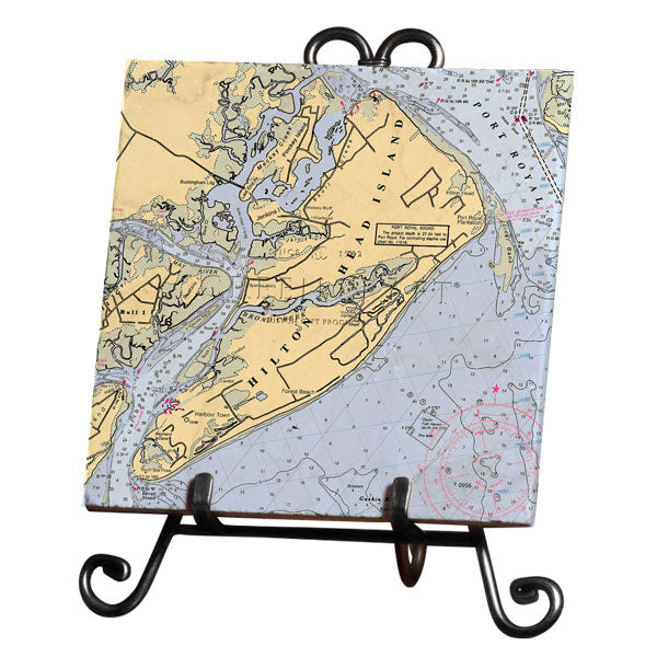 Personalized Nautical Chart Marble Trivet