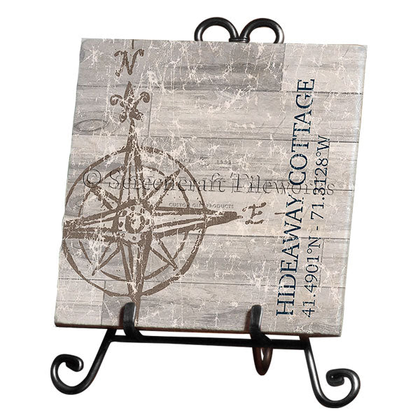 Personalized Compass Marble Trivet