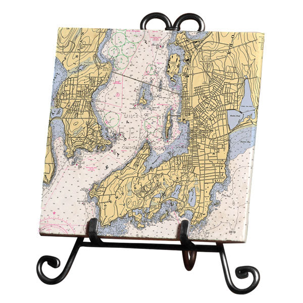 Personalized Nautical Chart Marble Trivet