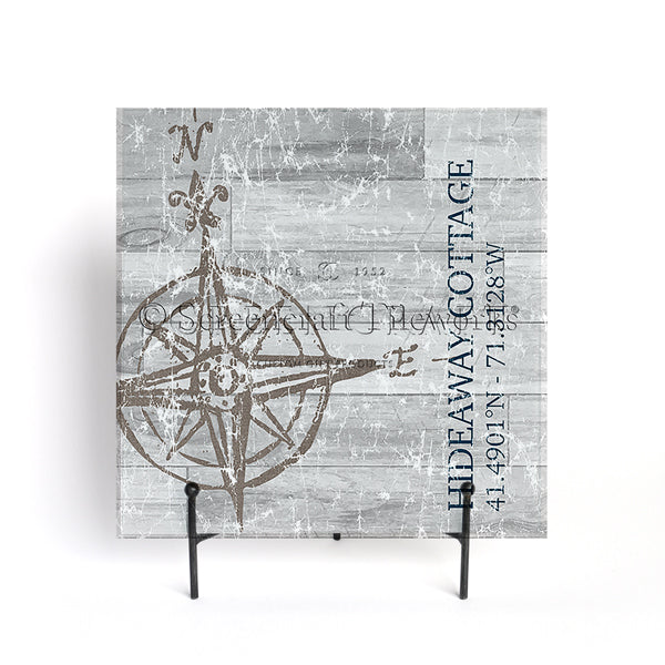 Personalized Compass Glass Cutting Board