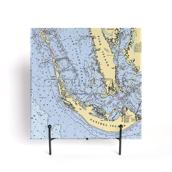 Personalized Nautical Chart Glass Cutting Board