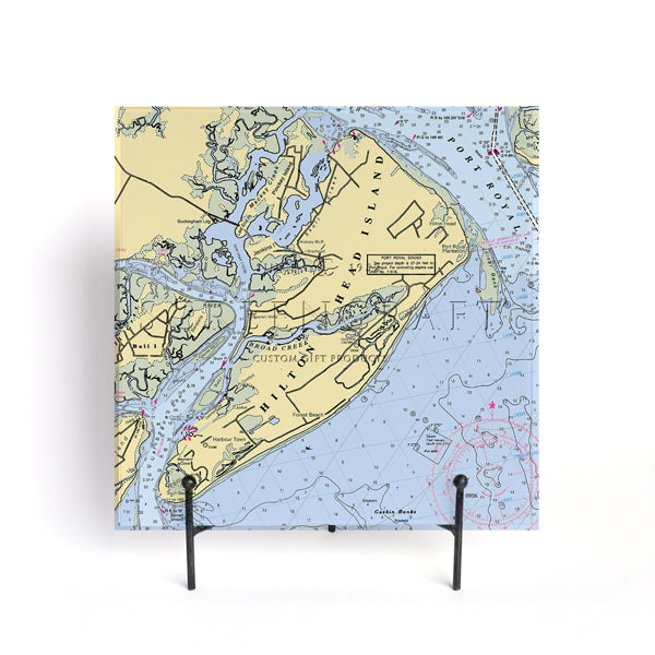 Personalized Nautical Chart Glass Cutting Board