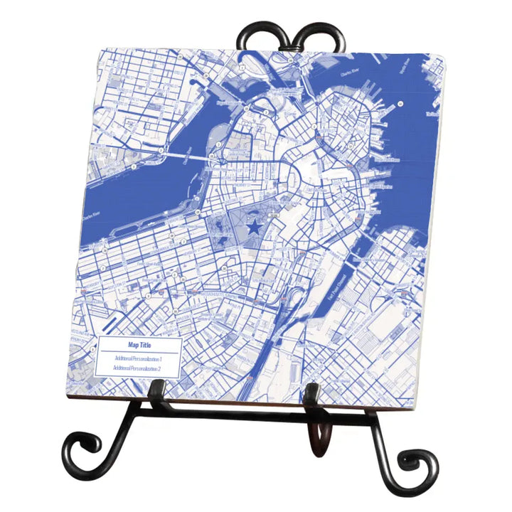 Blueprint Map w/ Live Preview - Marble Trivet