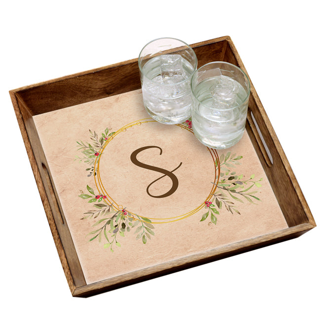 Personalized Wreath Serving Tray