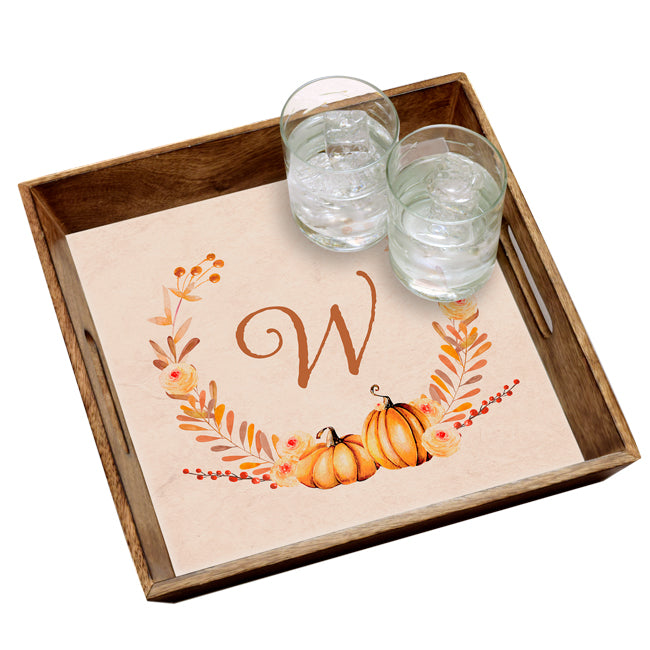 Personalized Autumn Wreath Serving Tray
