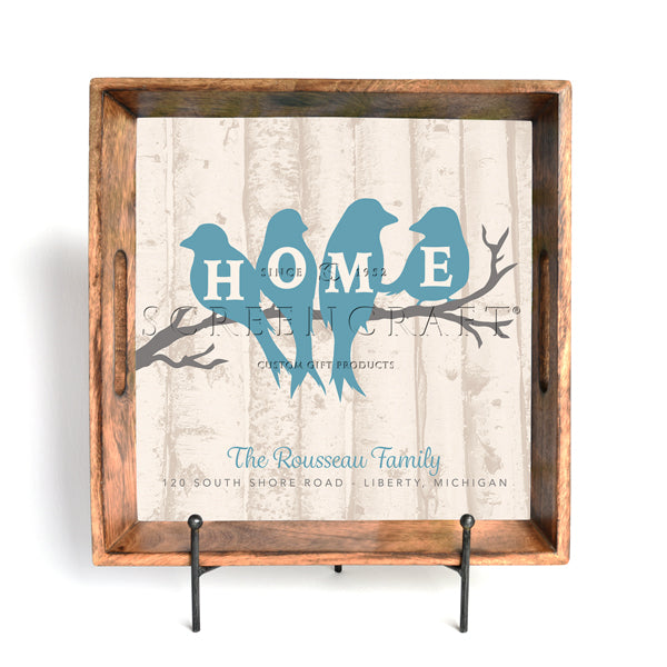 Personalized Serving Tray - Home Birds